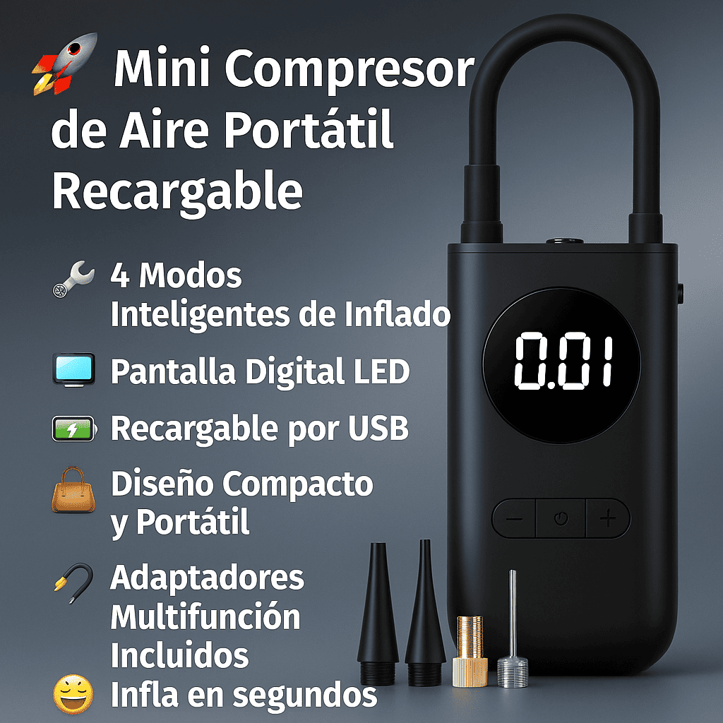 MINI COMPRESOR DE AIRE DIGITAL