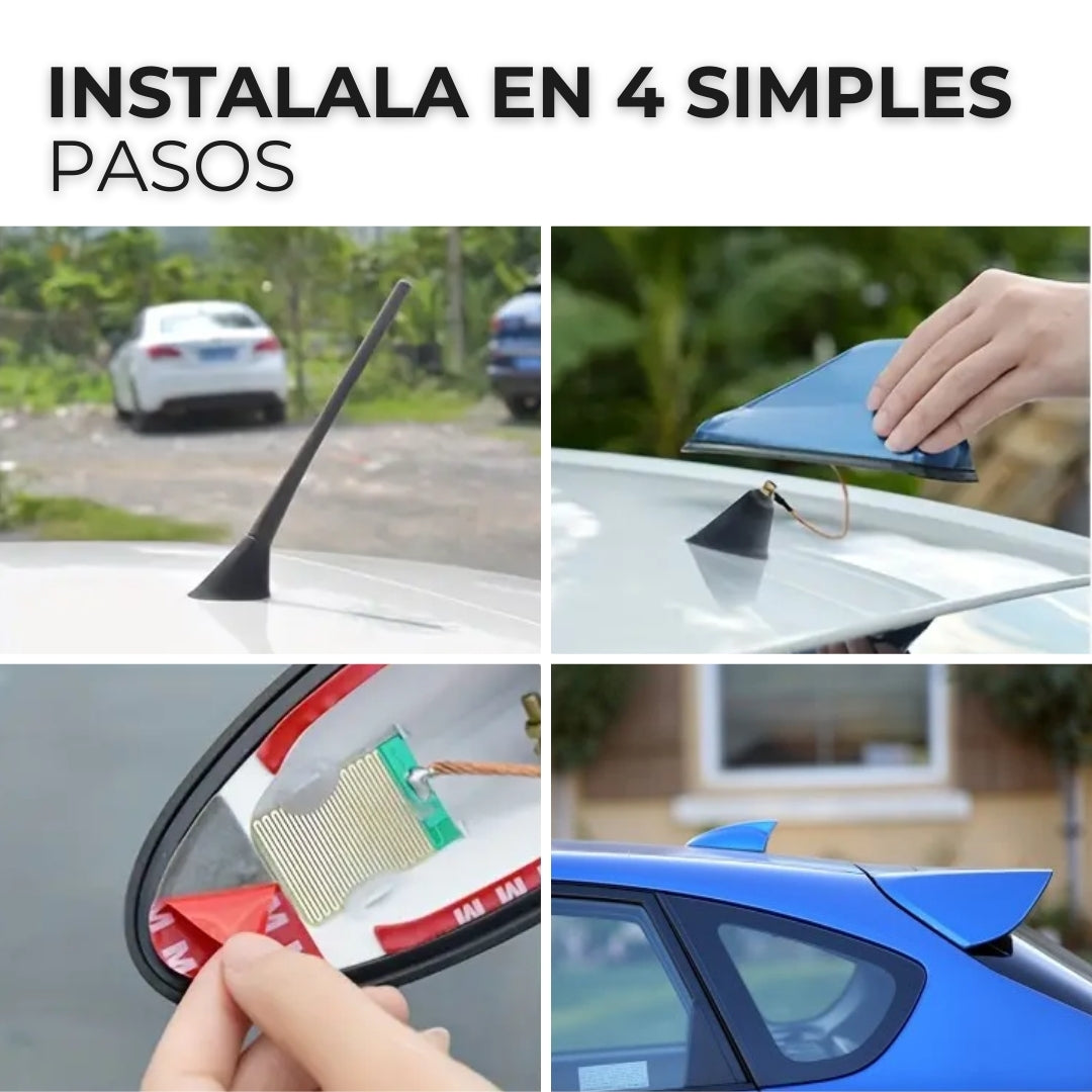 Antena Tiburón para Carro + Regalo: Protección de Bordes de Puertas - Estilo y Seguridad en un Solo Paquete