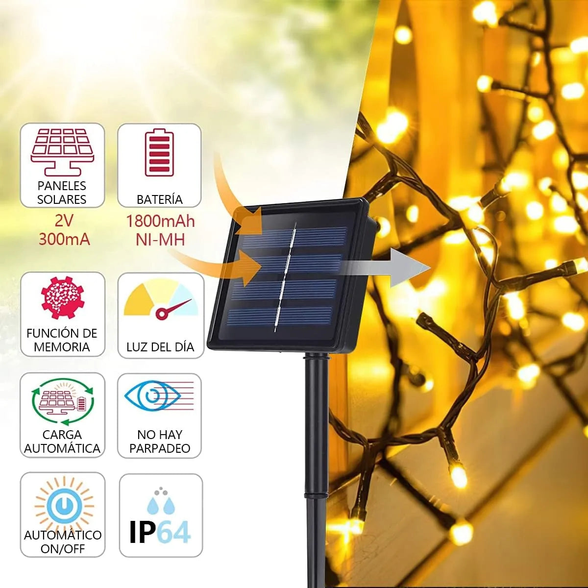 Maravillosas Luces Navideñas De Energia Solar  🎄✨10, 20 y 30 MT.