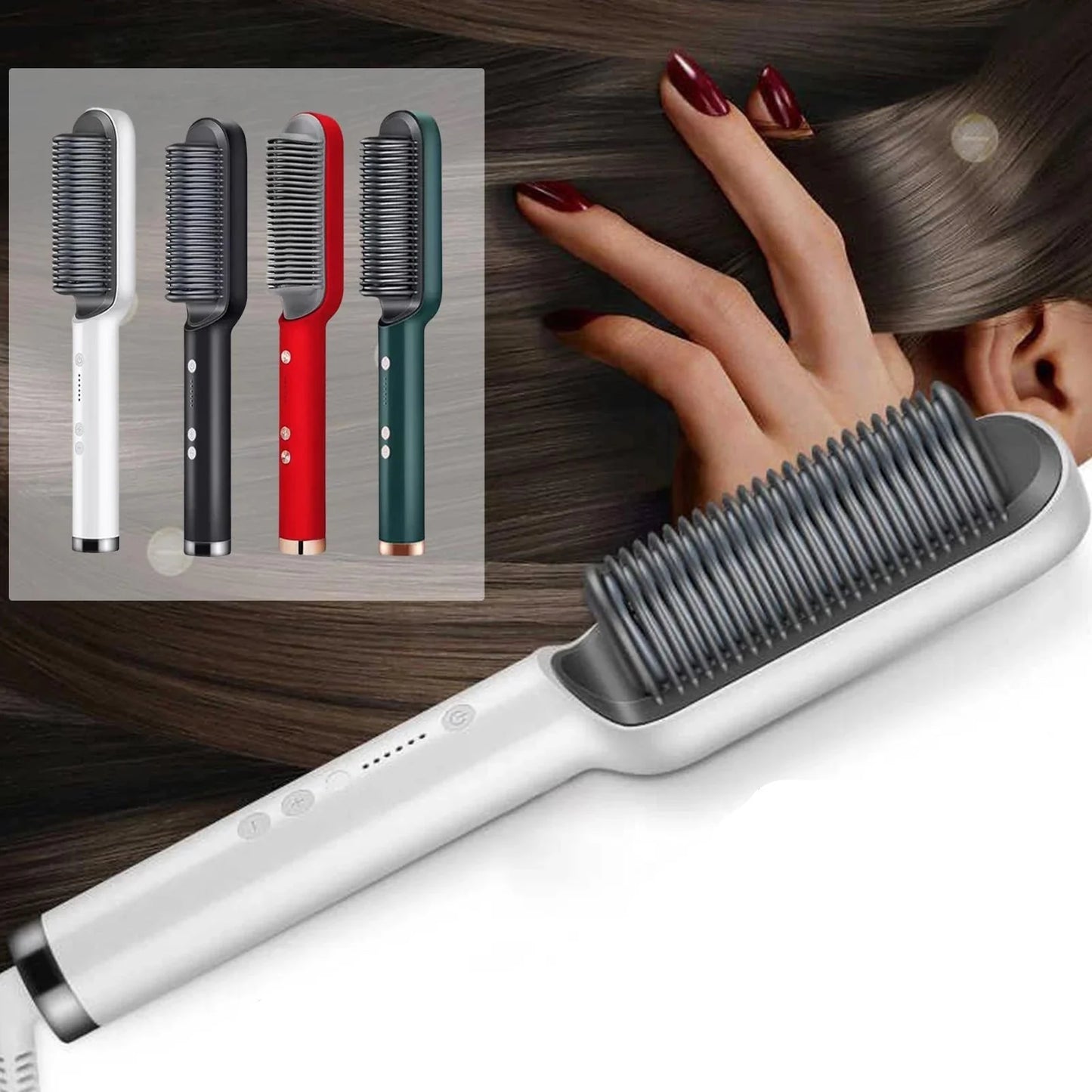 ¡Transforma tu Cabello en Minutos para estas fiestas con el Cepillo Alisador Eléctrico!